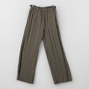 One by Chapter One Womens Pants Sz XS TP Brown Plaid Elastic Waist Lounge